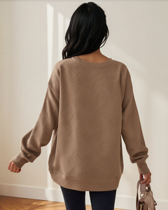 Brynn Textured Sweatshirt | Drop Shoulder Pullover