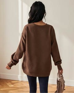 Brynn Textured Sweatshirt | Drop Shoulder Pullover