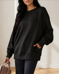 Brynn Textured Sweatshirt | Drop Shoulder Pullover