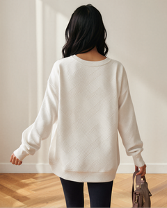 Brynn Textured Sweatshirt | Drop Shoulder Pullover