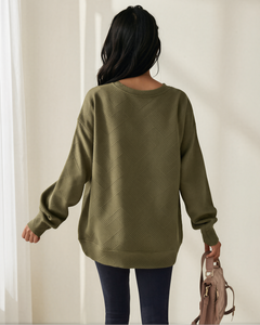Brynn Textured Sweatshirt | Drop Shoulder Pullover