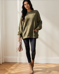 Brynn Textured Sweatshirt | Drop Shoulder Pullover