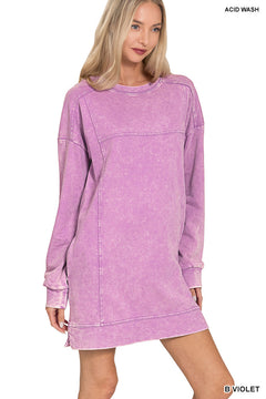 Acid Wash Fall Dress- Zenana