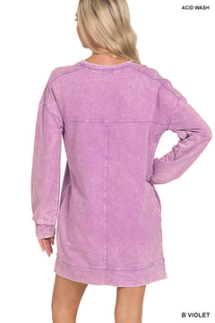 Acid Wash Fall Dress- Zenana