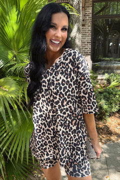 All Day Biker Set- Side Hustle Leopard