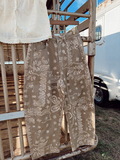 The Dun Paisley Barrel Jeans