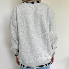 Heather Grey Oversized Varsity Crew