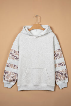 Camouflage Patchwork Long Sleeve Hoodie