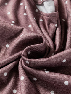 Polka Dot Boat Neck Knit Long Sleeve Shirt