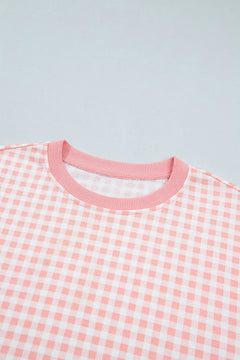 Gingham Patchwork Long Sleeve Top & Pant Set