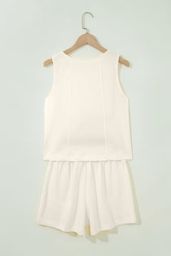 Stitched Detail Loose Tank & Shorts Set