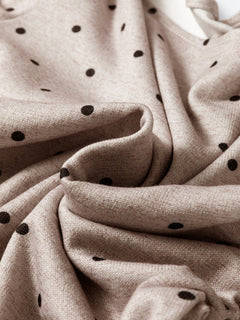 Polka Dot Boat Neck Knit Long Sleeve Shirt