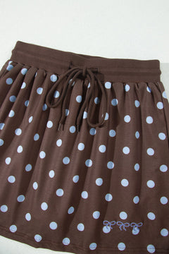 Polka Dot Long Sleeve Pullover & Bow Skort Set