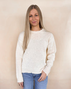 Sequin Detail Sweater - Off White