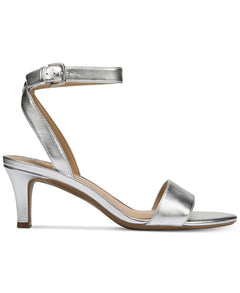 Naturalizer Women's Ankle Strap Sandals, Soft Silver Leather, Size 7